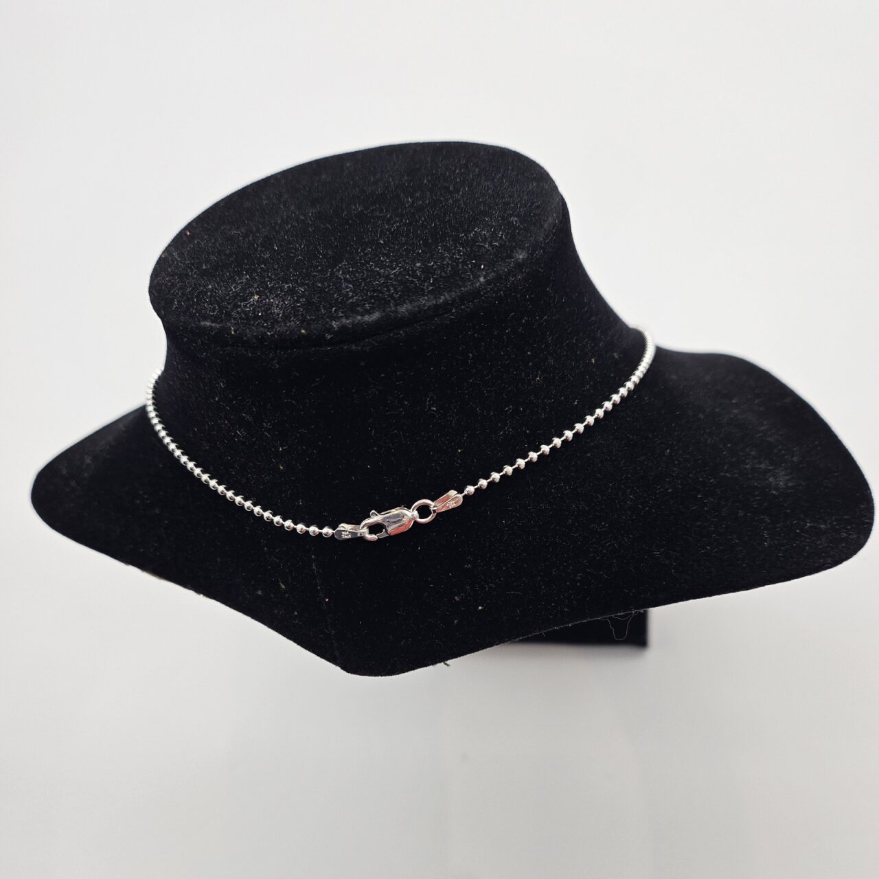 Single Bead Sterling Silver Necklace - 18"