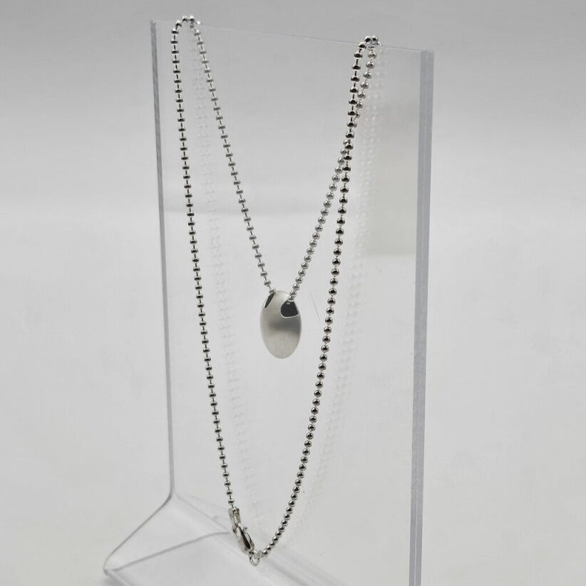 Single Bead Sterling Silver Necklace - 18"