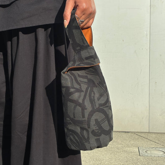 Knot Bag - Black & Grey Graffiti