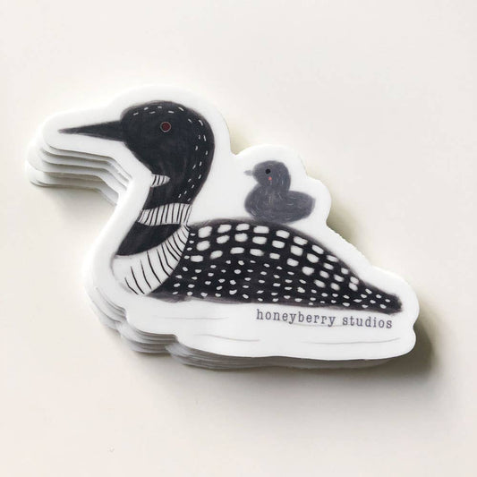 Loon and Baby Vinyl Sticker