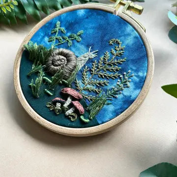 Woodland Snail Embroidery Kit - Advanced