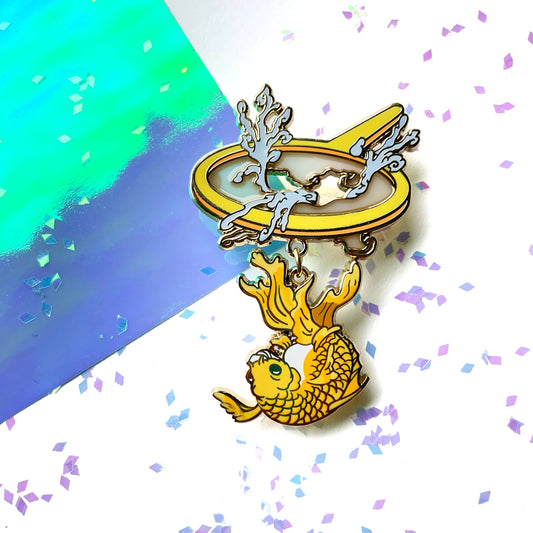 Kingyo Sukui • Goldfish Scooping Enamel Pin