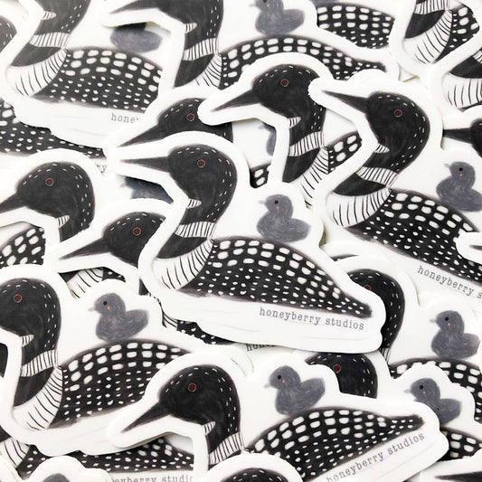 Loon and Baby Vinyl Sticker