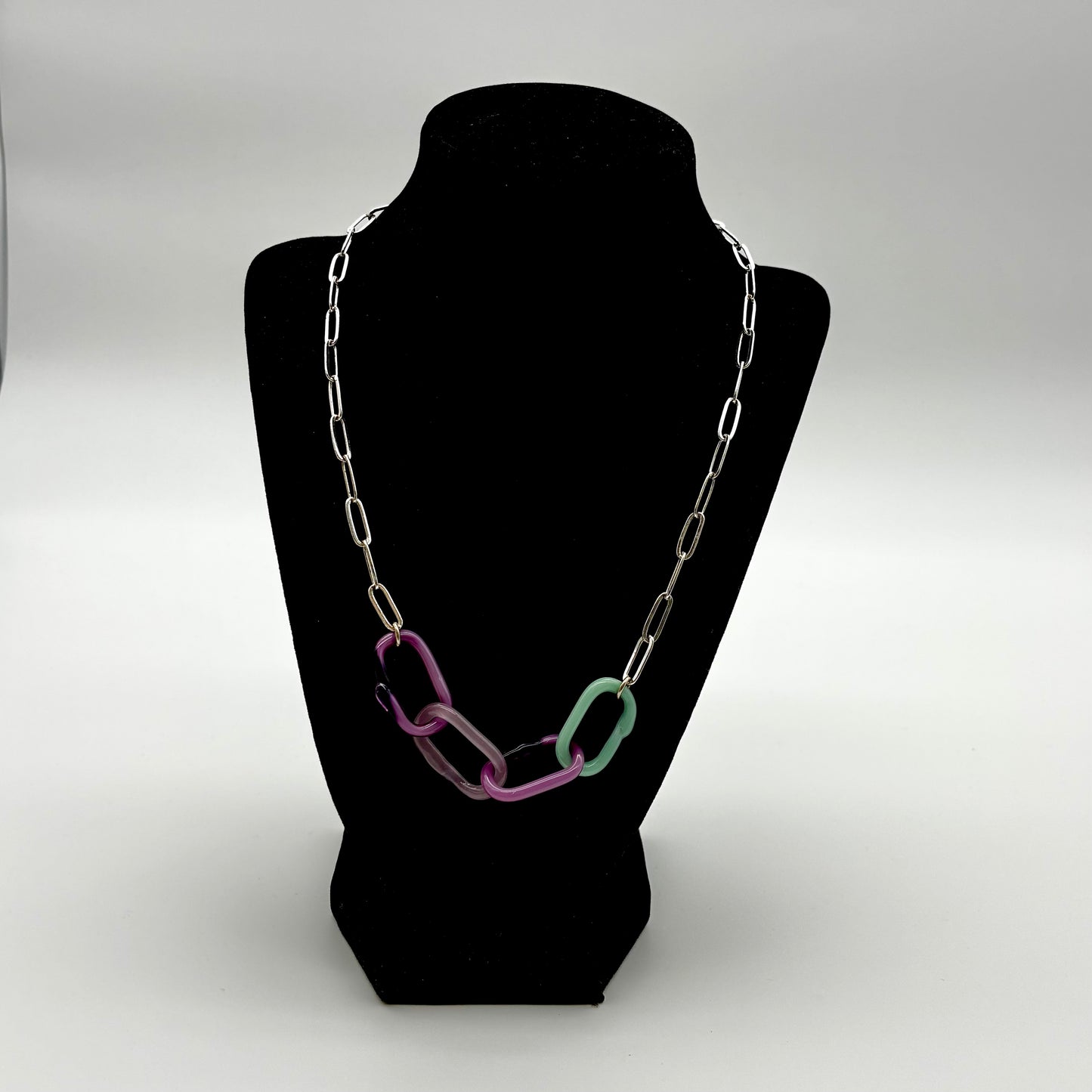 Large Borosilicate Glass Chain Link Necklace
