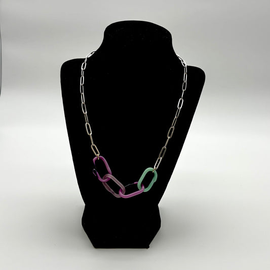 Large Borosilicate Glass Chain Link Necklace