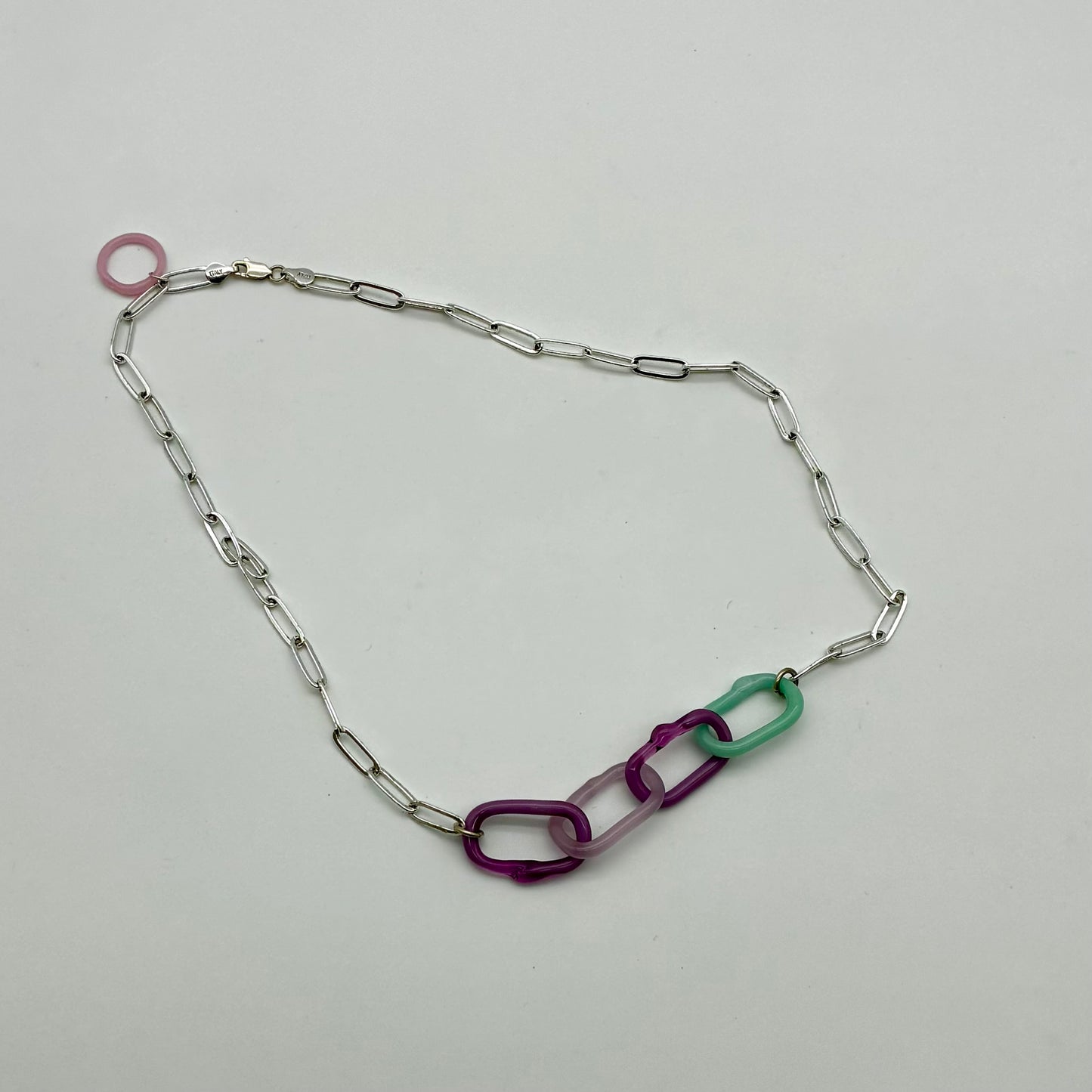 Large Borosilicate Glass Chain Link Necklace