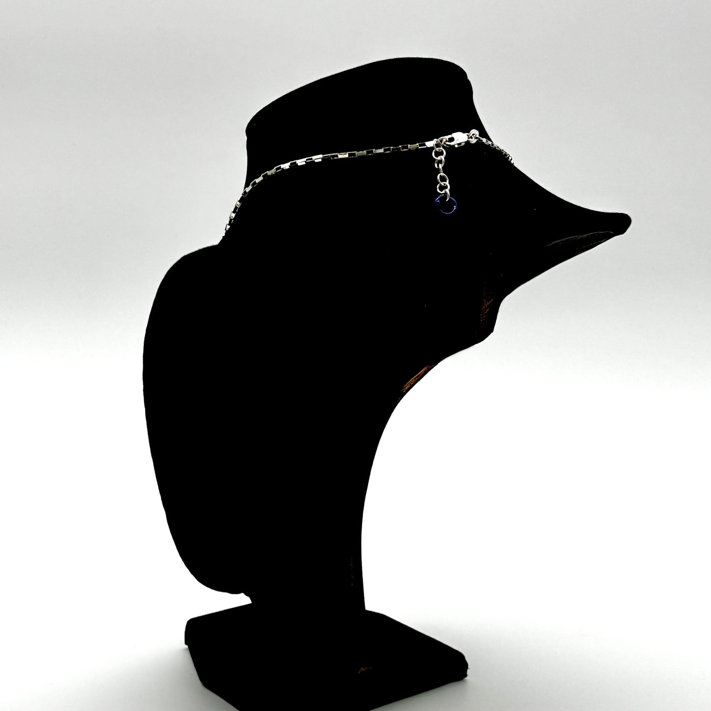 Small Borosilicate Glass Split Link Necklace - Sterling Silver