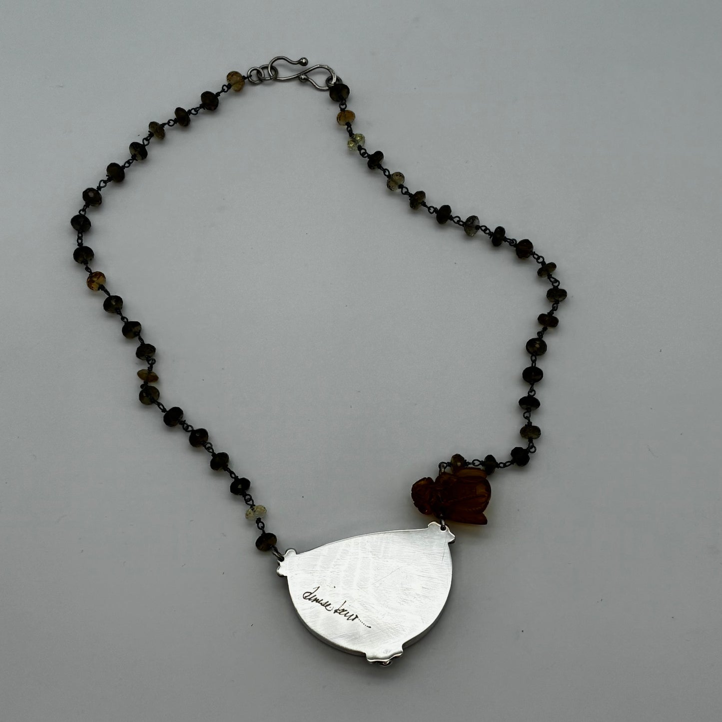 Amber Bee Necklace Hand Carved in Bali