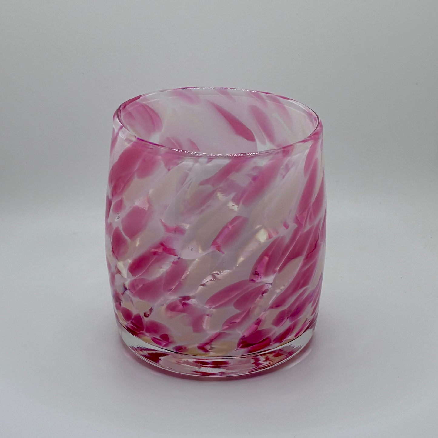 Pink/White Glass Votive