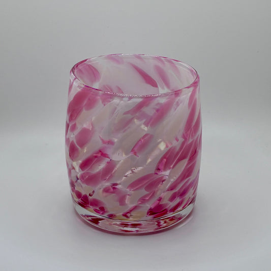 Pink/White Glass Votive