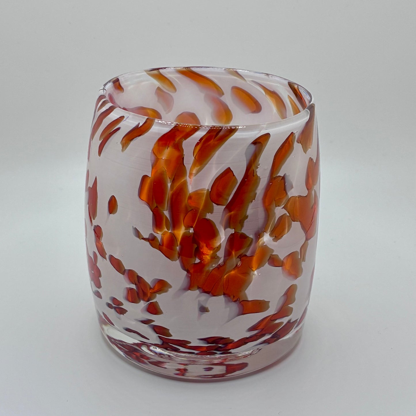 Orange/White Glass Votive