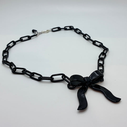 Bow Necklace - Black