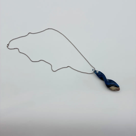 83 - Blue Twisted Pendant Necklace