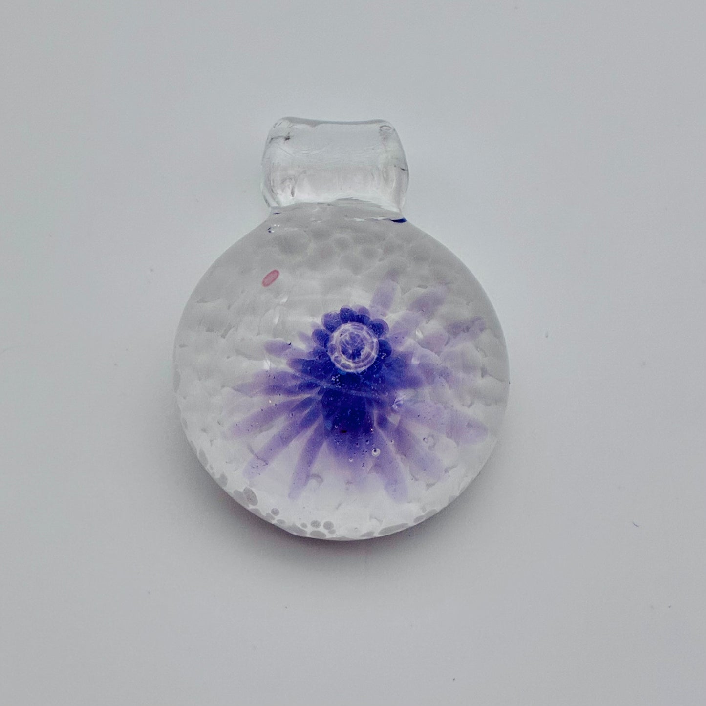 122 - White & Blue Implosion Pendant
