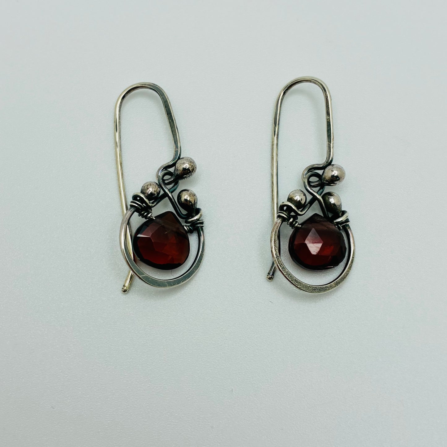 "HorseShoe" - Red Garnet Earrings