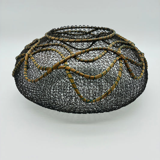 "Dark Sky Trails" Pine and Wire Basket