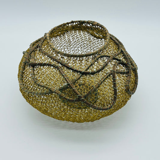 "Switchbacks" Pine and Wire Basket