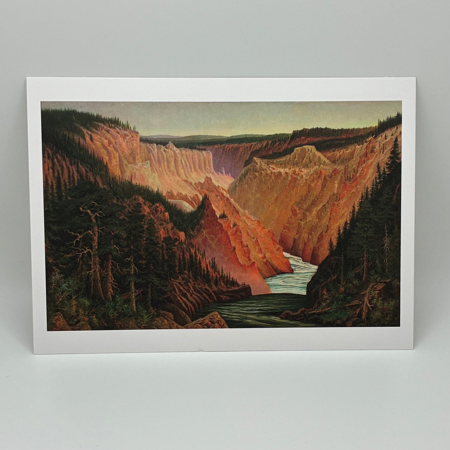 A Canyon River with Pines and Figures (Yellowstone), circa 1886 Postcard