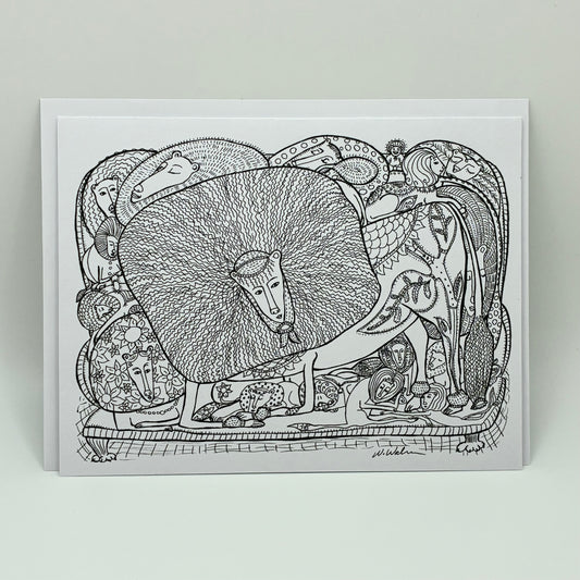 Lion on a Couch Card
