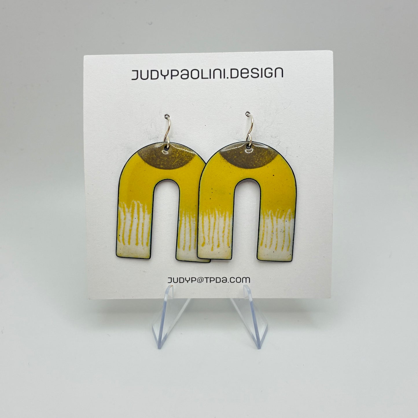 Mid Century Arch Enamel Earrings