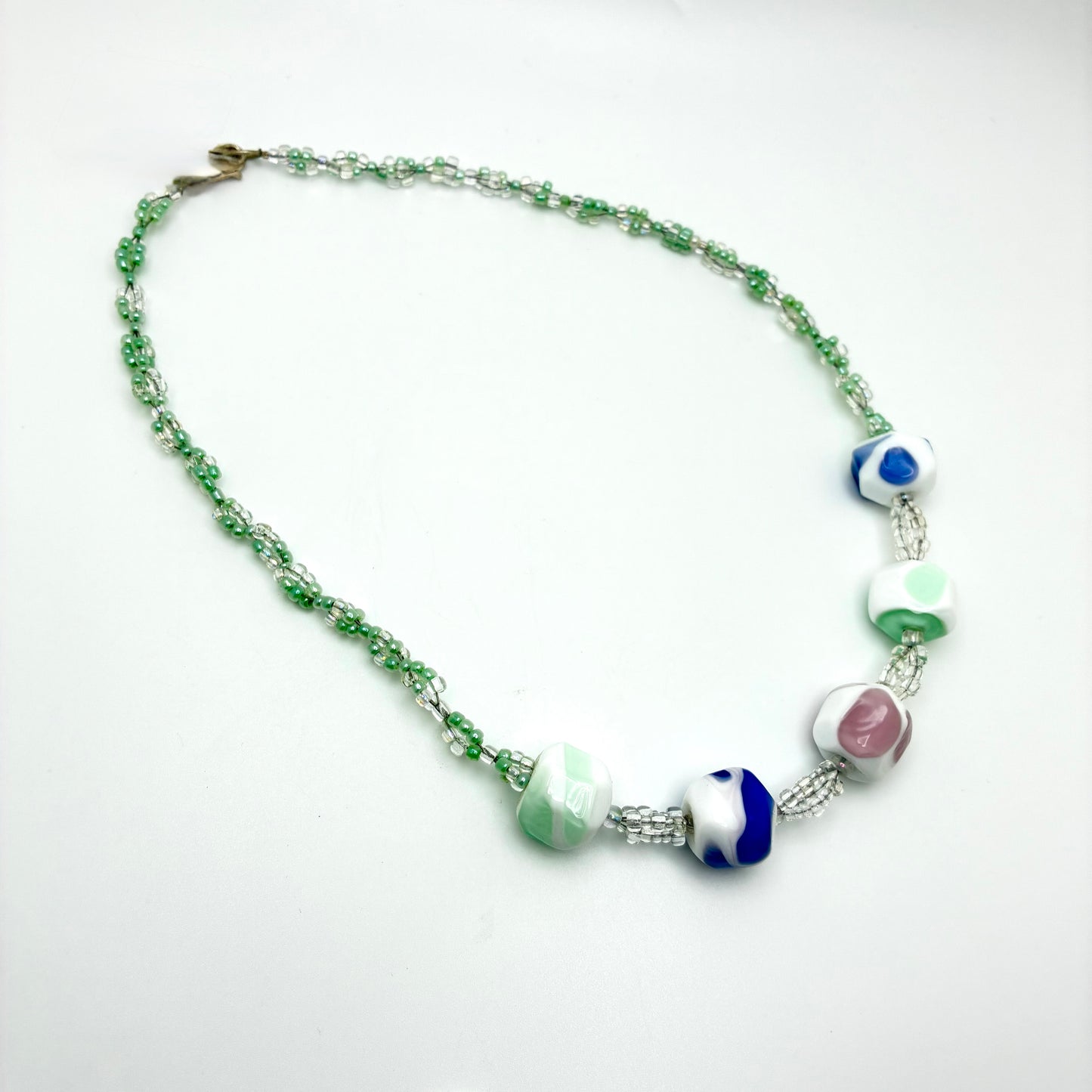 212 - Pastel Green + Purple Necklace