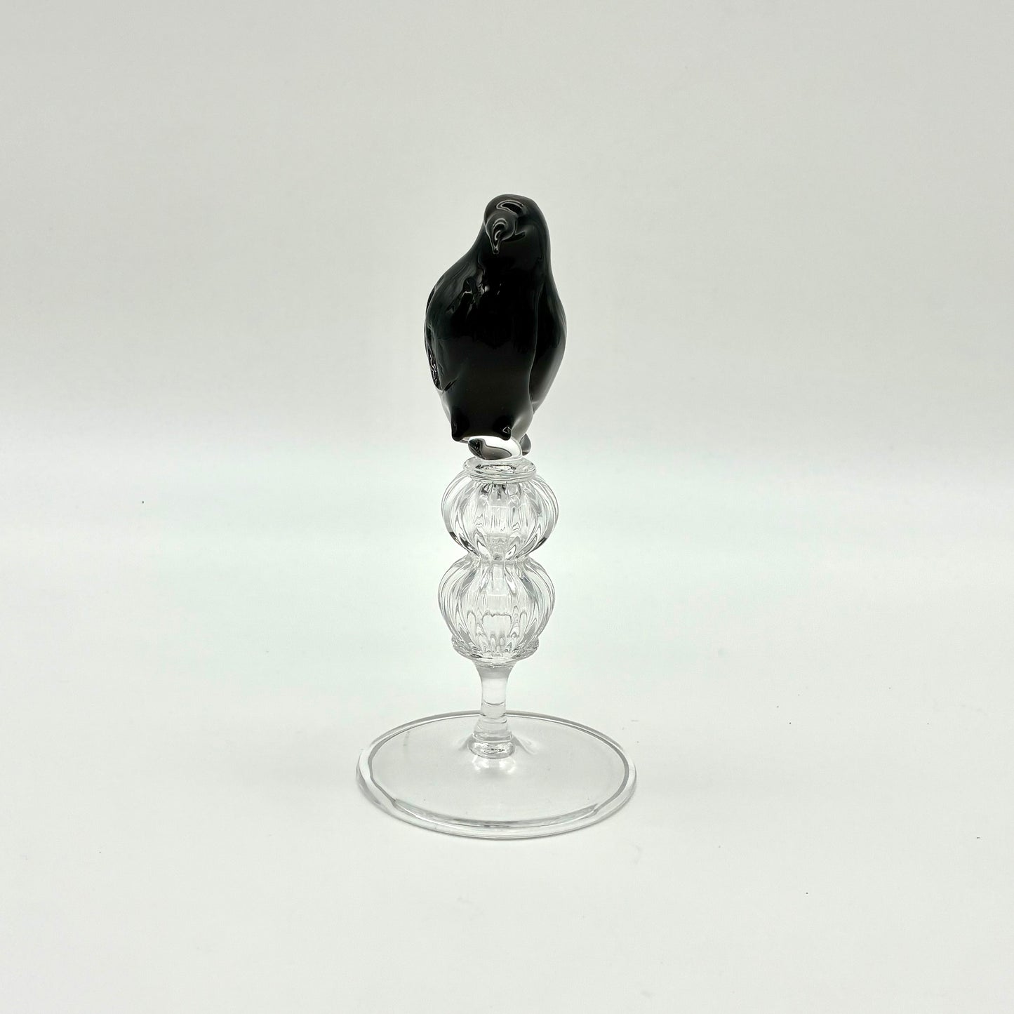Glass Raven Sculpture