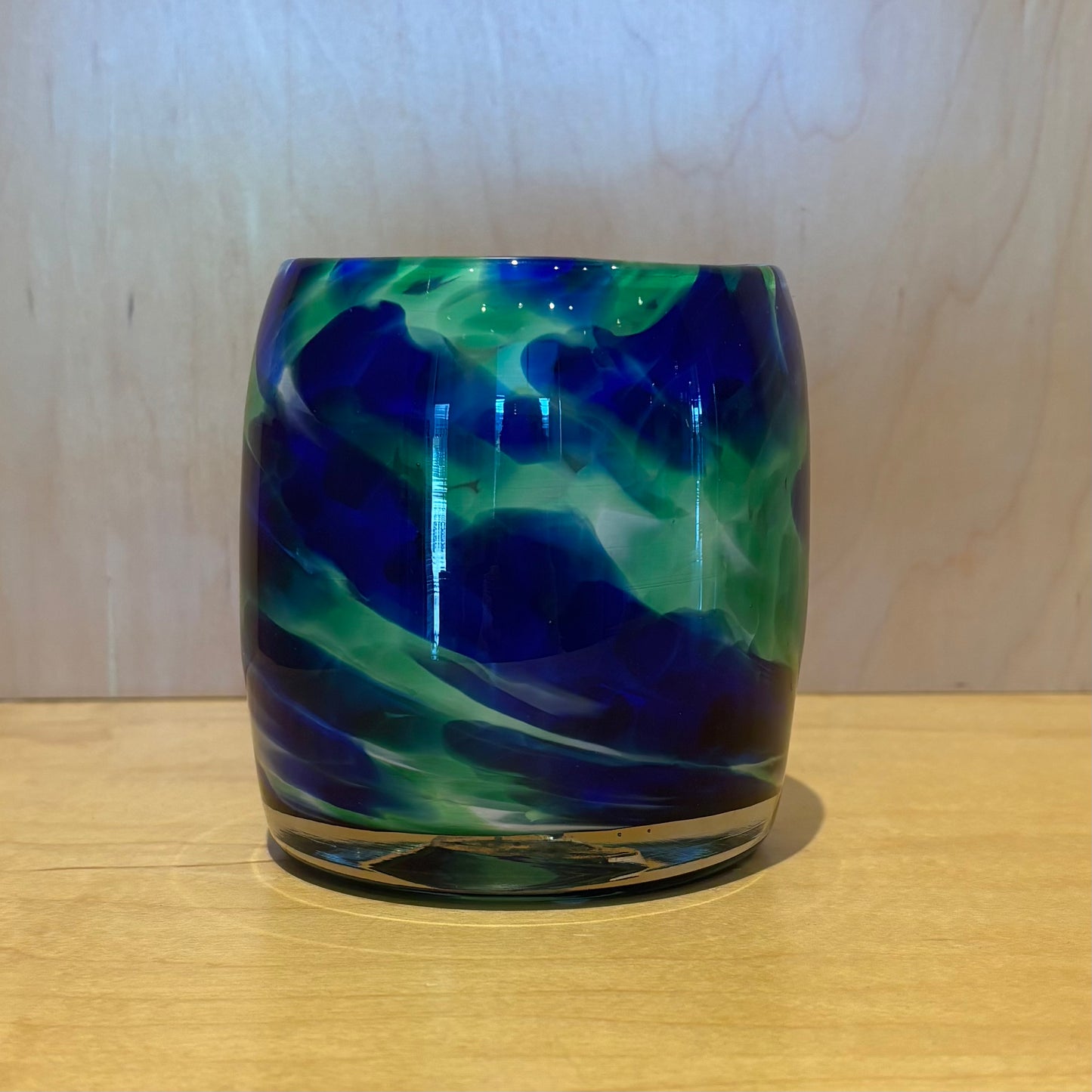 Dark Blue/Green Glass Votive