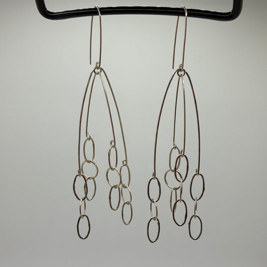 Silver Doubled Chandelier Earrings