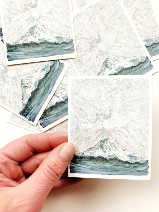 Mount Rainer Topographical Map Sticker