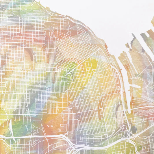 Tacoma Wa Rainbow Pride Map Print 11x14