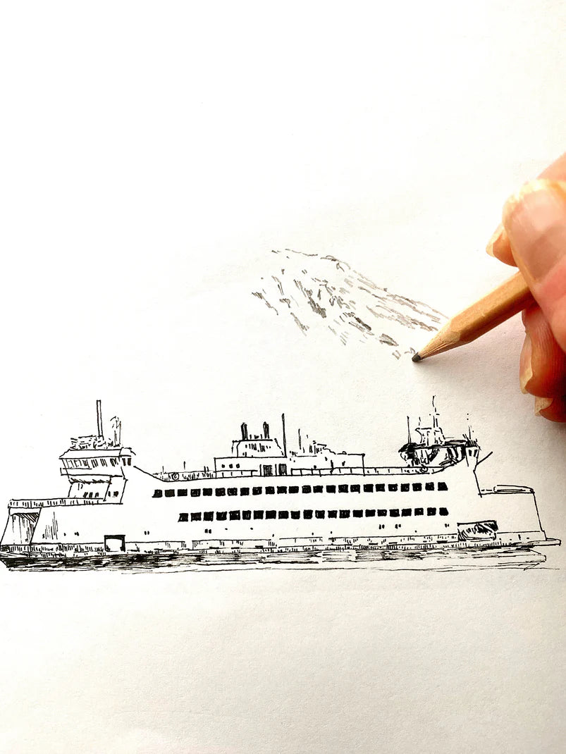 Tacoma Wa "Blueprints" Postcard