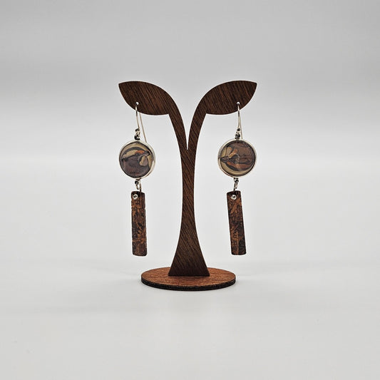 Brown Bird Earrings