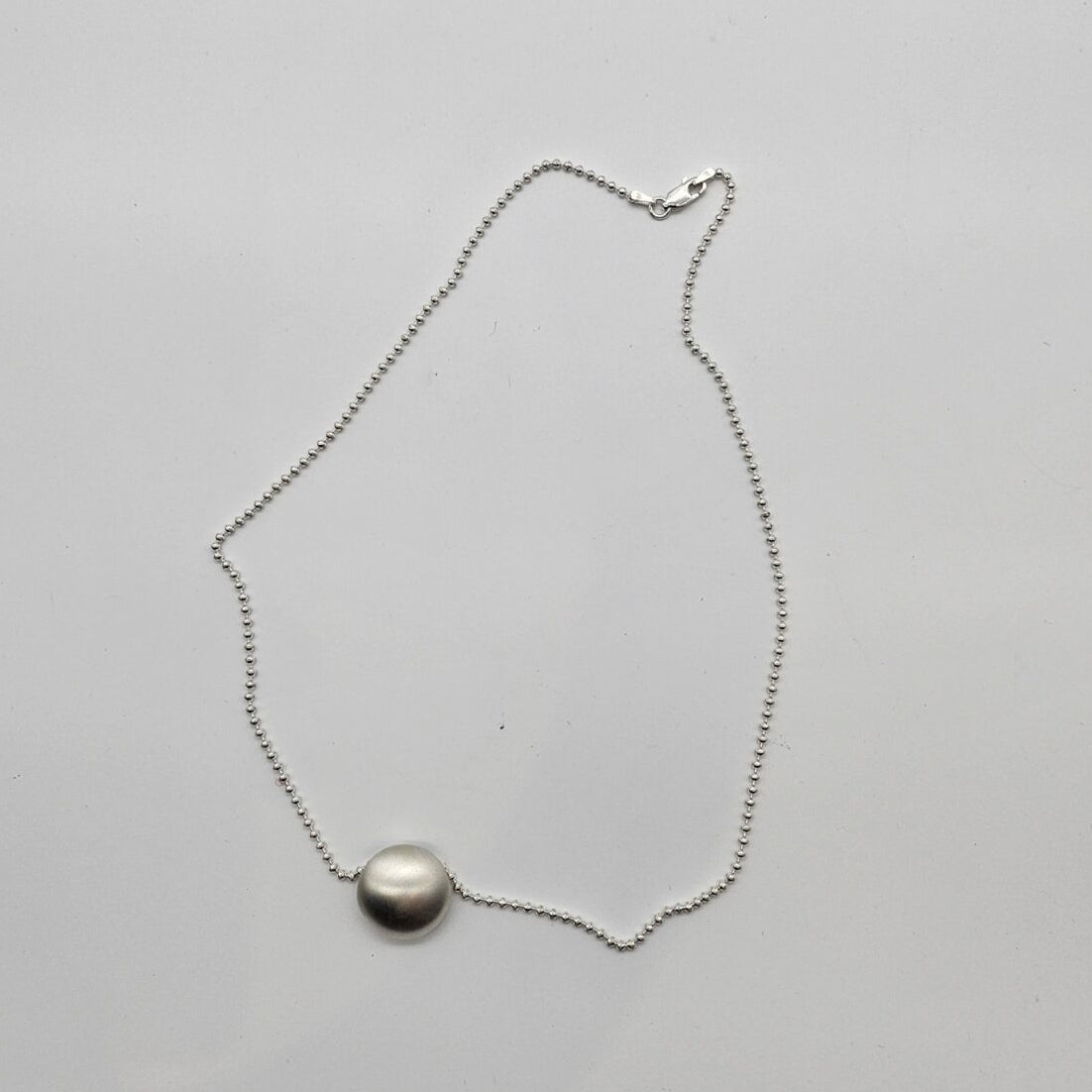 Single Bead Sterling Silver Necklace - 18"