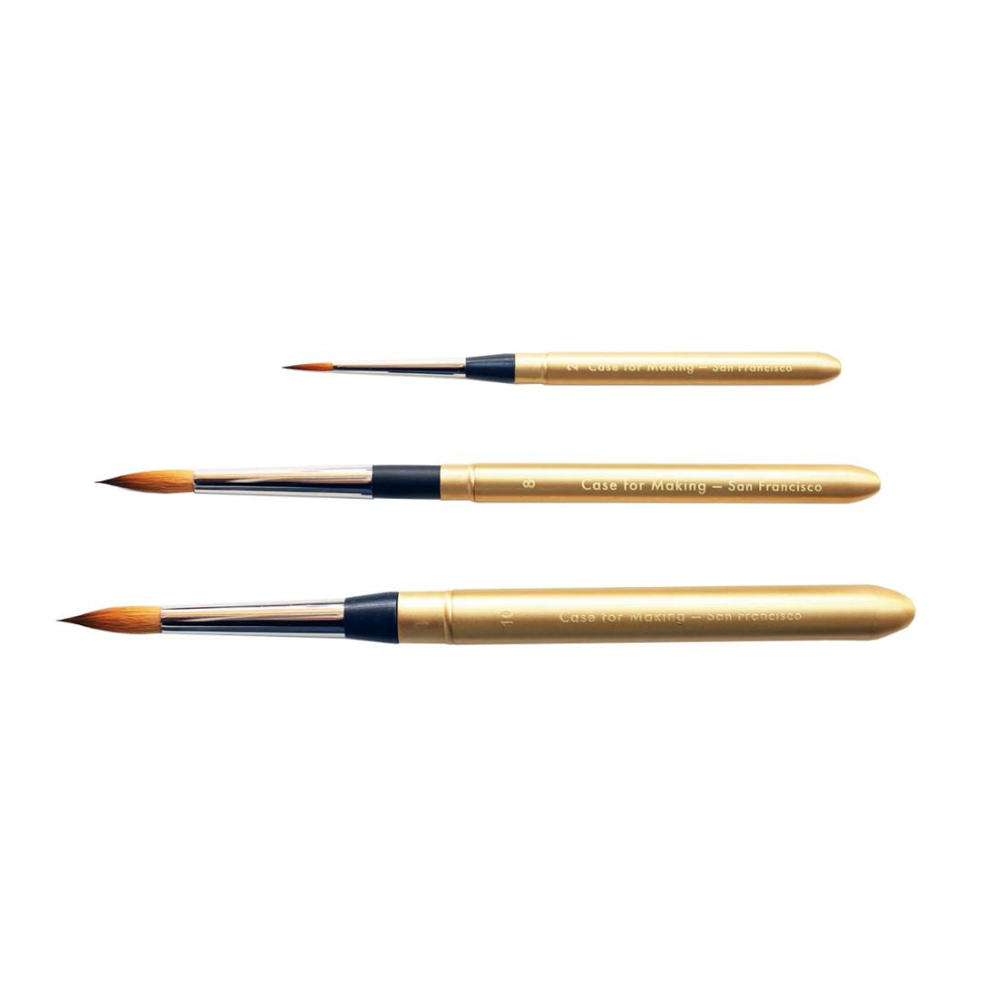CfM Matte Gold Travel Brushes