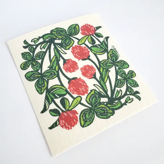Eco-Friendly Dish Cloth Spring Clover, Swedish Dishcloth
