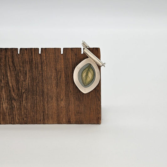 Leaf Fibula with Gouache + Pencil Drawing Pin