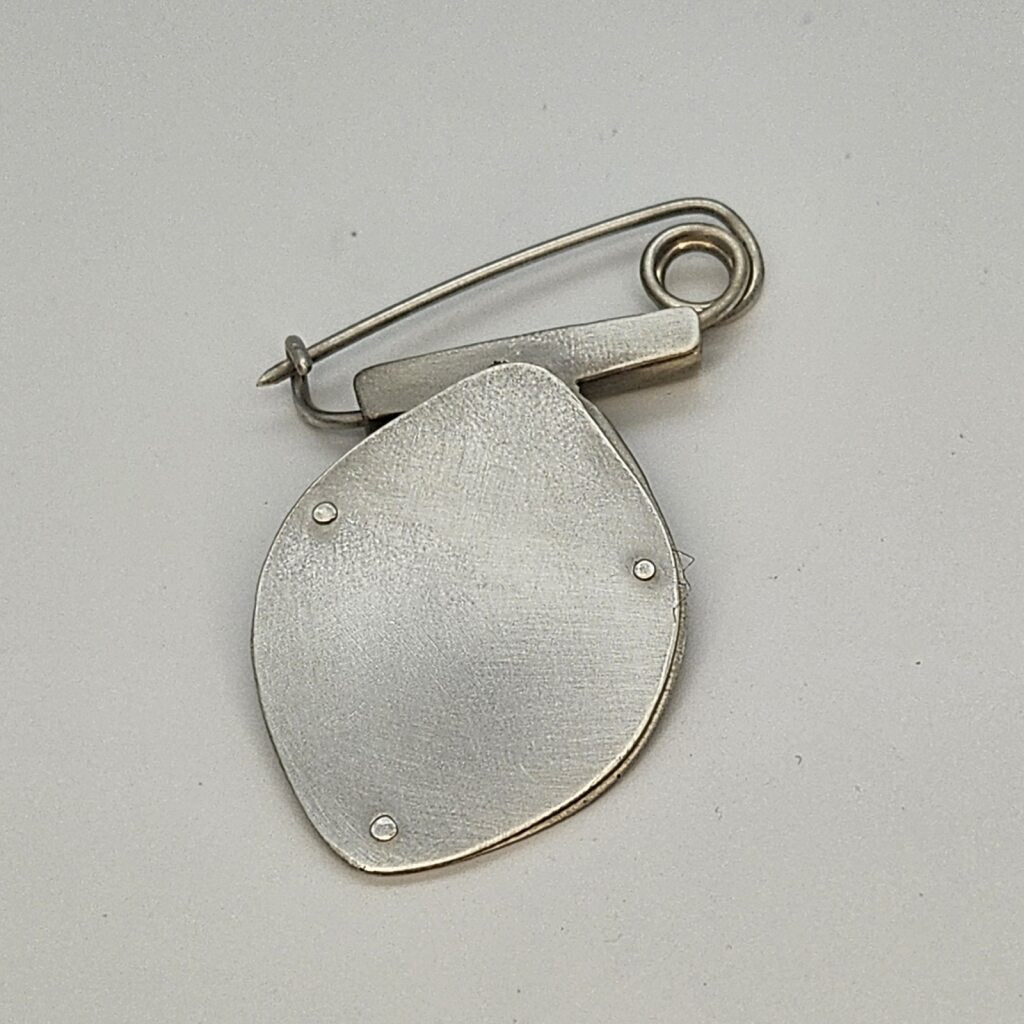 Leaf Fibula with Gouache + Pencil Drawing Pin