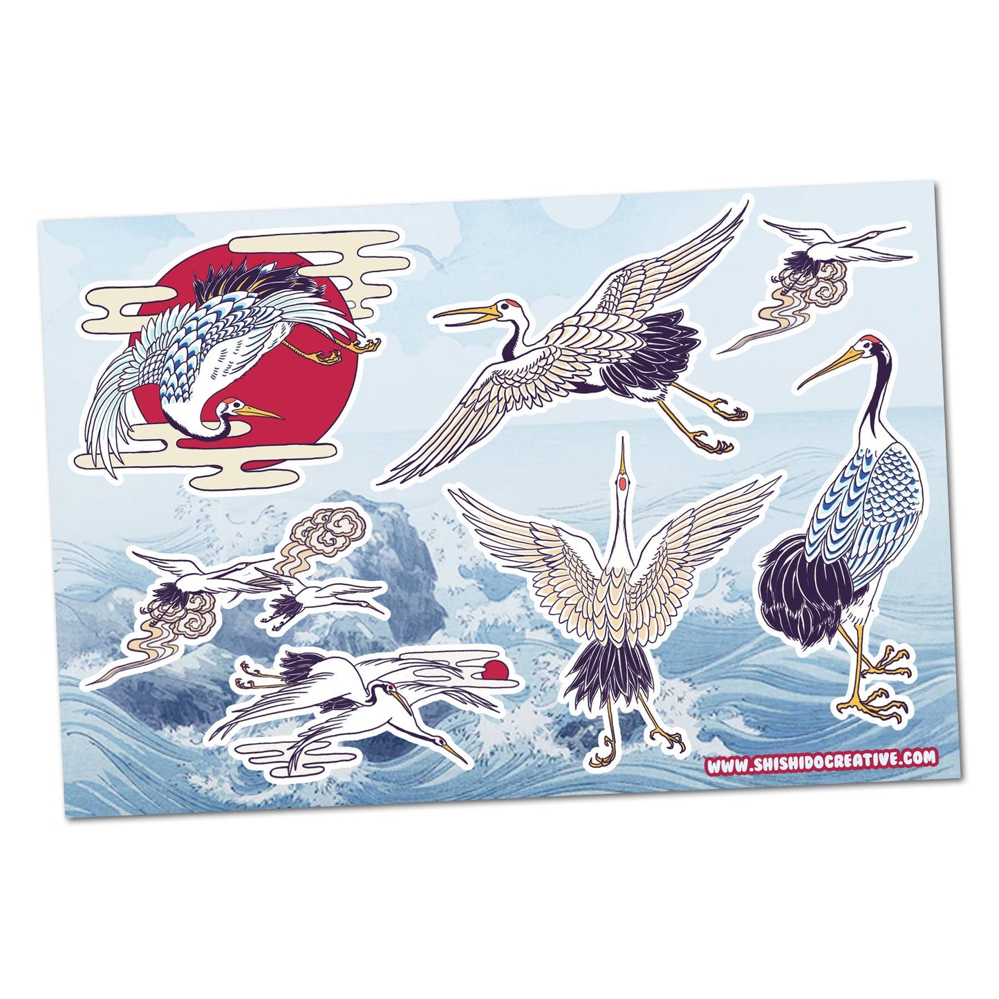 4x6 Crane / Tsuru Vinyl Sticker Sheet