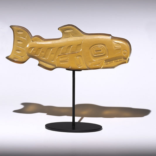 Salmon (straight tail) - Cast Glass Sculpture