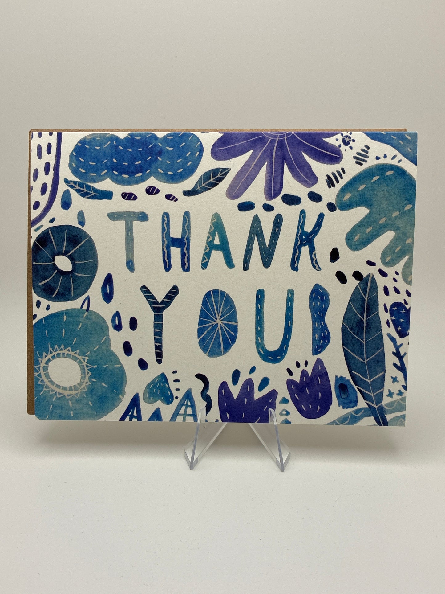 Blue Watercolor Thank You Card