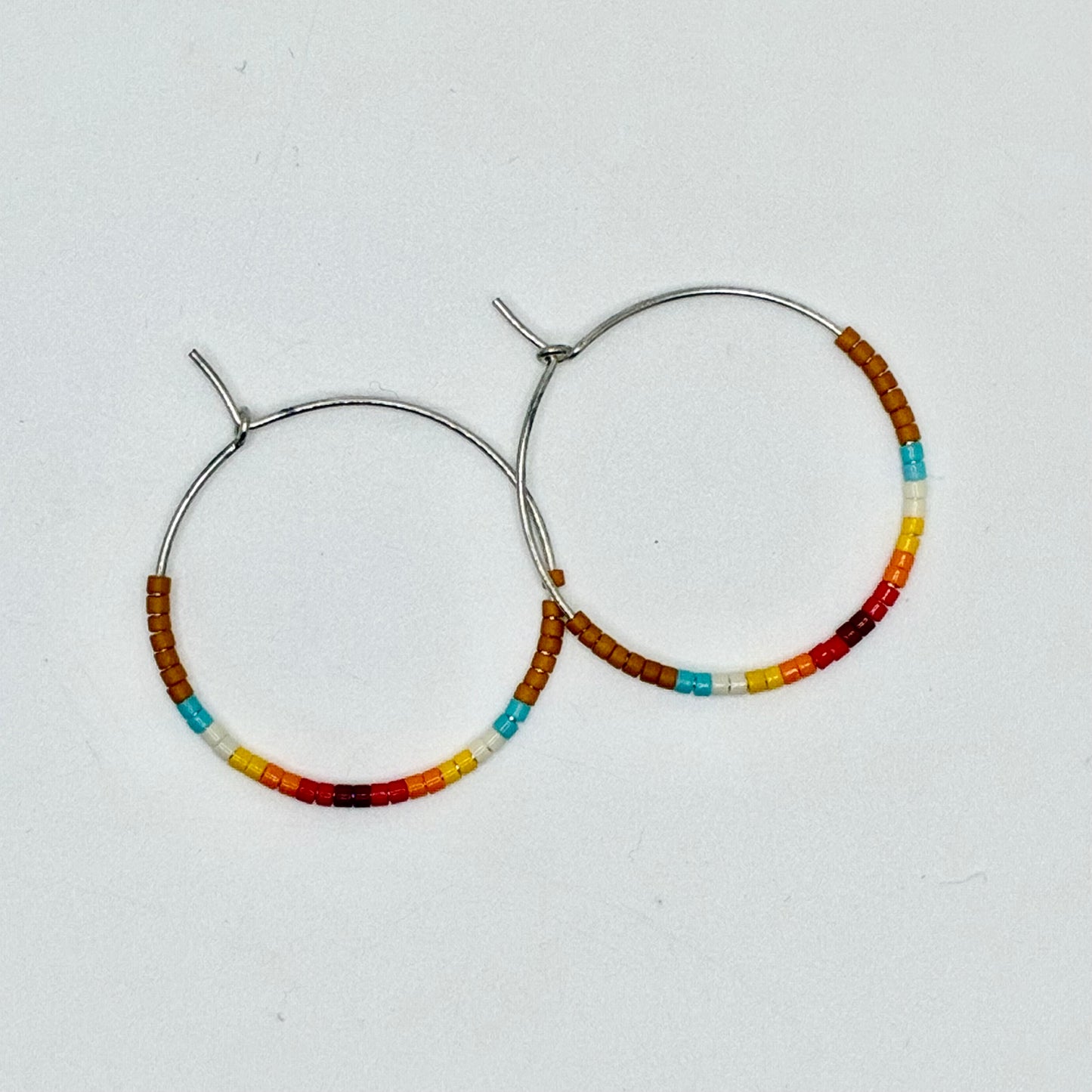Small Beaded Hoop Earrings