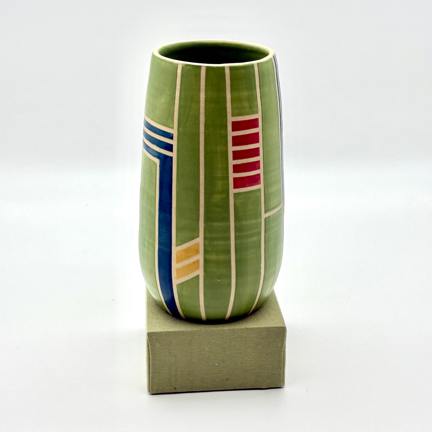 Green Geometric Vase