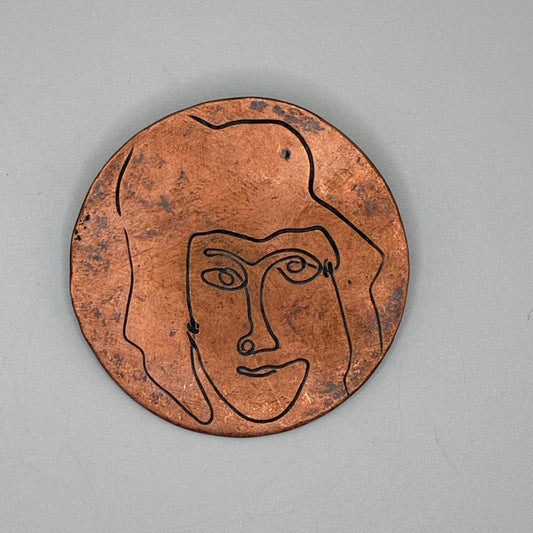 Copper Face Pin #1