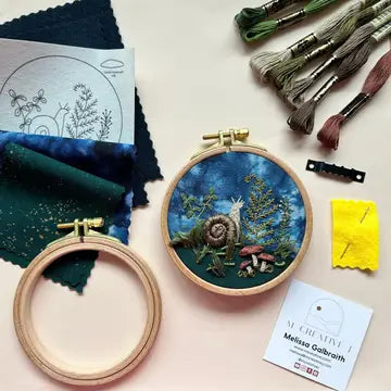 Woodland Snail Embroidery Kit - Advanced