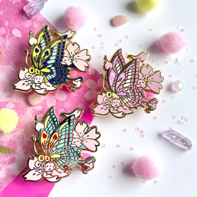 Cherry Blossom Butterfly • Sakura ni Chouchou Enamel Pin