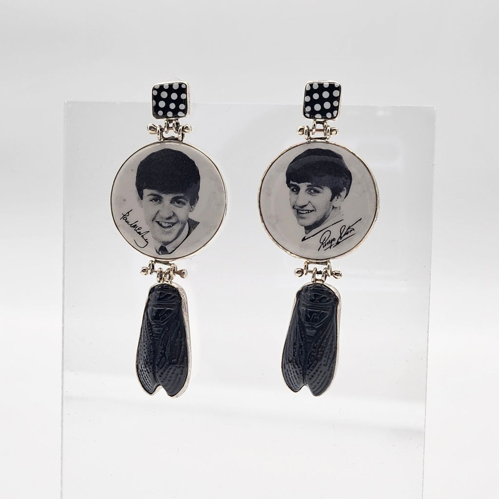 Fan Button Earrings