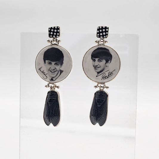 Fan Button Earrings