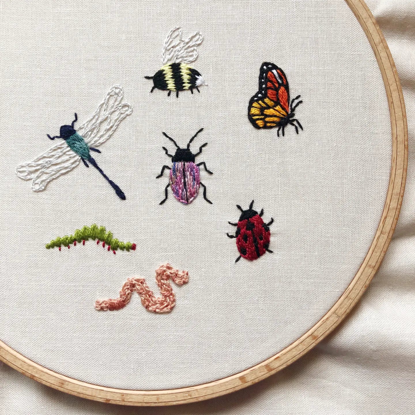 Peel, Stick and Stitch Embroidery Patterns - Bugs