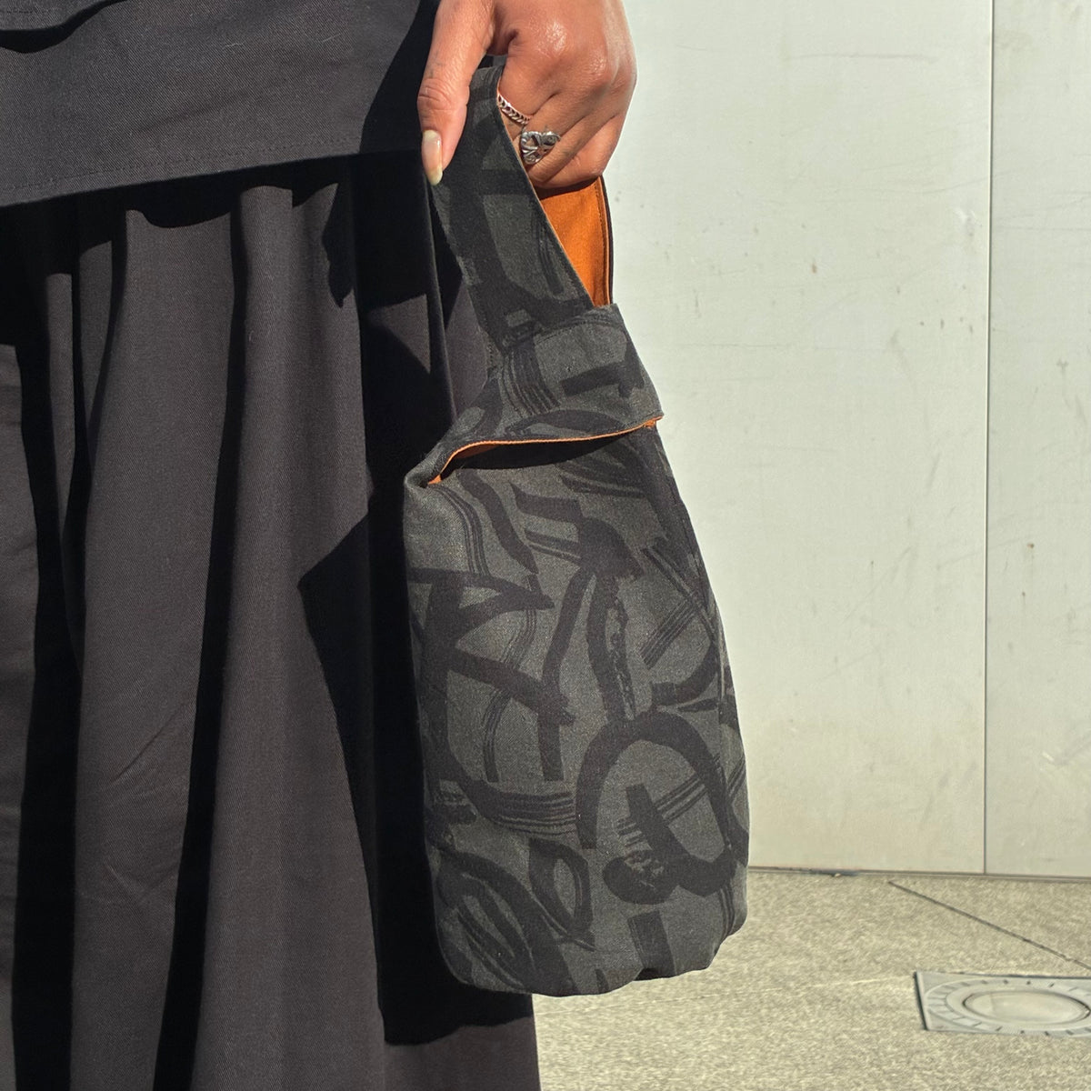 Knot Bag - Black & Grey Graffiti