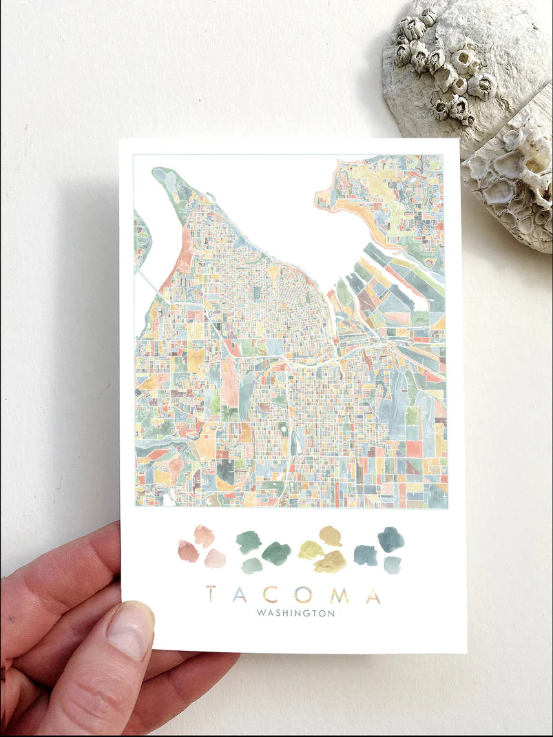 ColorFULL Swatches Tacoma WA Map Postcard
